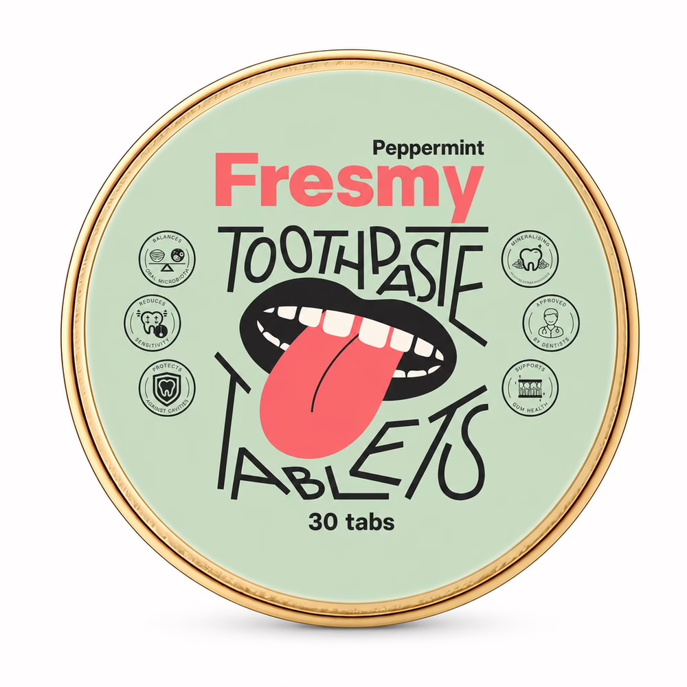 Fresmy-Tandpasta-Tablets-–-Peppermint-–-30-stuks-Deksel-voorkant