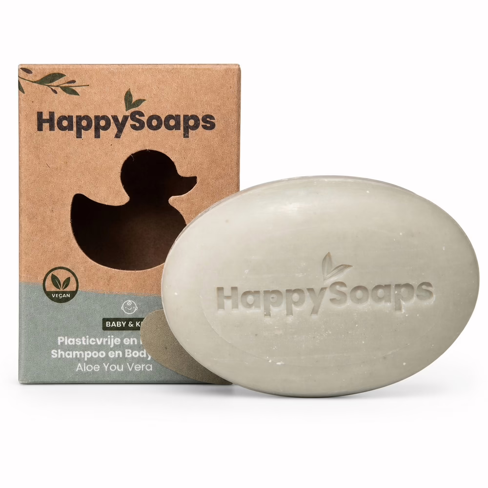 HappySoaps-2-in-1-Baby-Kids-Shampoo-Body-Wash-Bar-Aloe-You-Vera-Much-Zeep-en-doosje