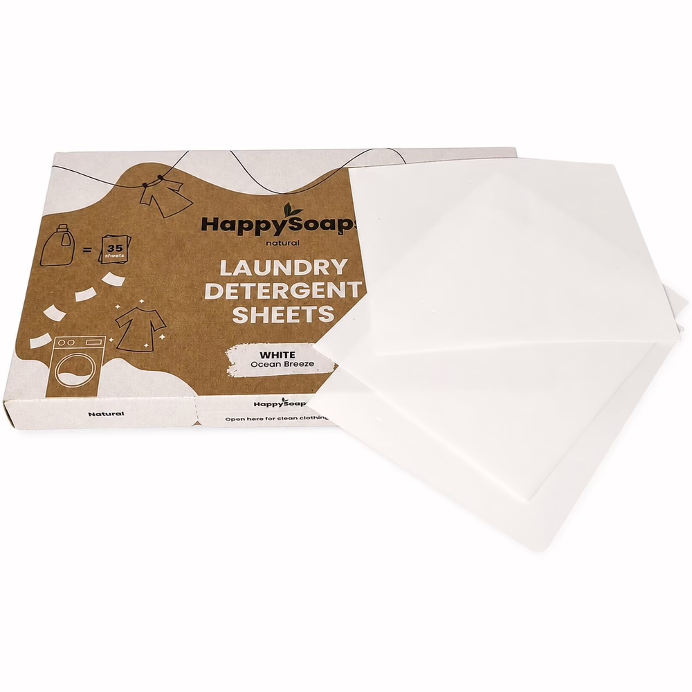 HappySoaps - Wasmiddelstrips – Witte Was - Doosje en strips