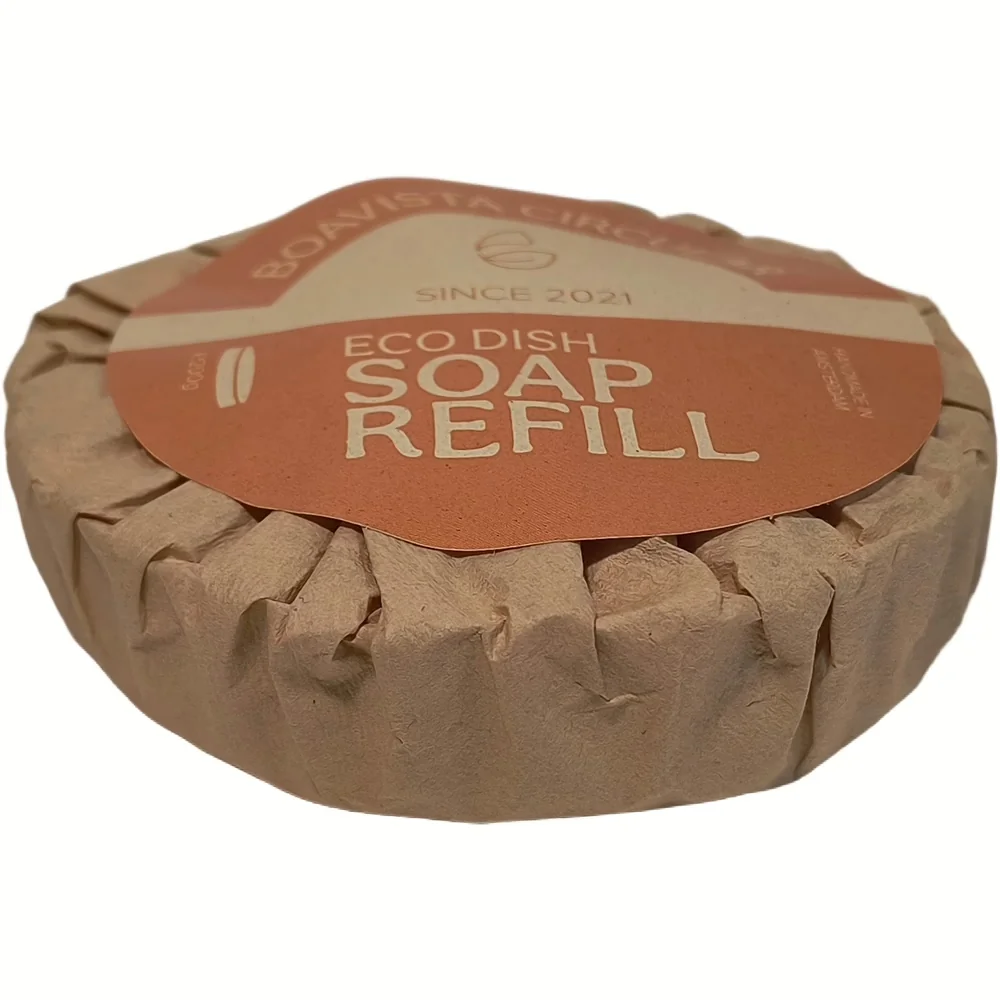 Boavista vaste afwaszeep navulling verpakt in gerecycled papier met eco label