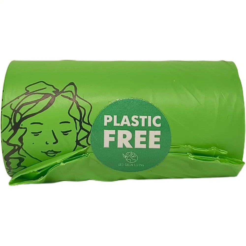 Groene rol composteerbare hondenzakjes van Eco Green Living met plastic vrij label