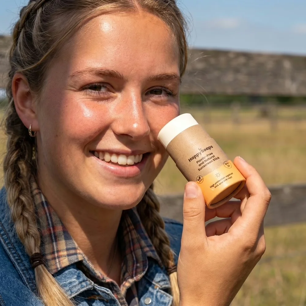 HappySoaps - Natuurlijke Zonnebrandstick – SPF 30 - Zonnebrandstick gebruiken