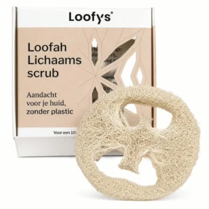Loofys - Natuurlijke Loofah Lichaamsscrub – 100% Plantaardige Exfoliatie - Doosje met loofah