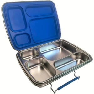 Purely Steel - RVS Lunchbox – 4 Vakken – Hoogste kwaliteit - Open lunchbox binnenkant