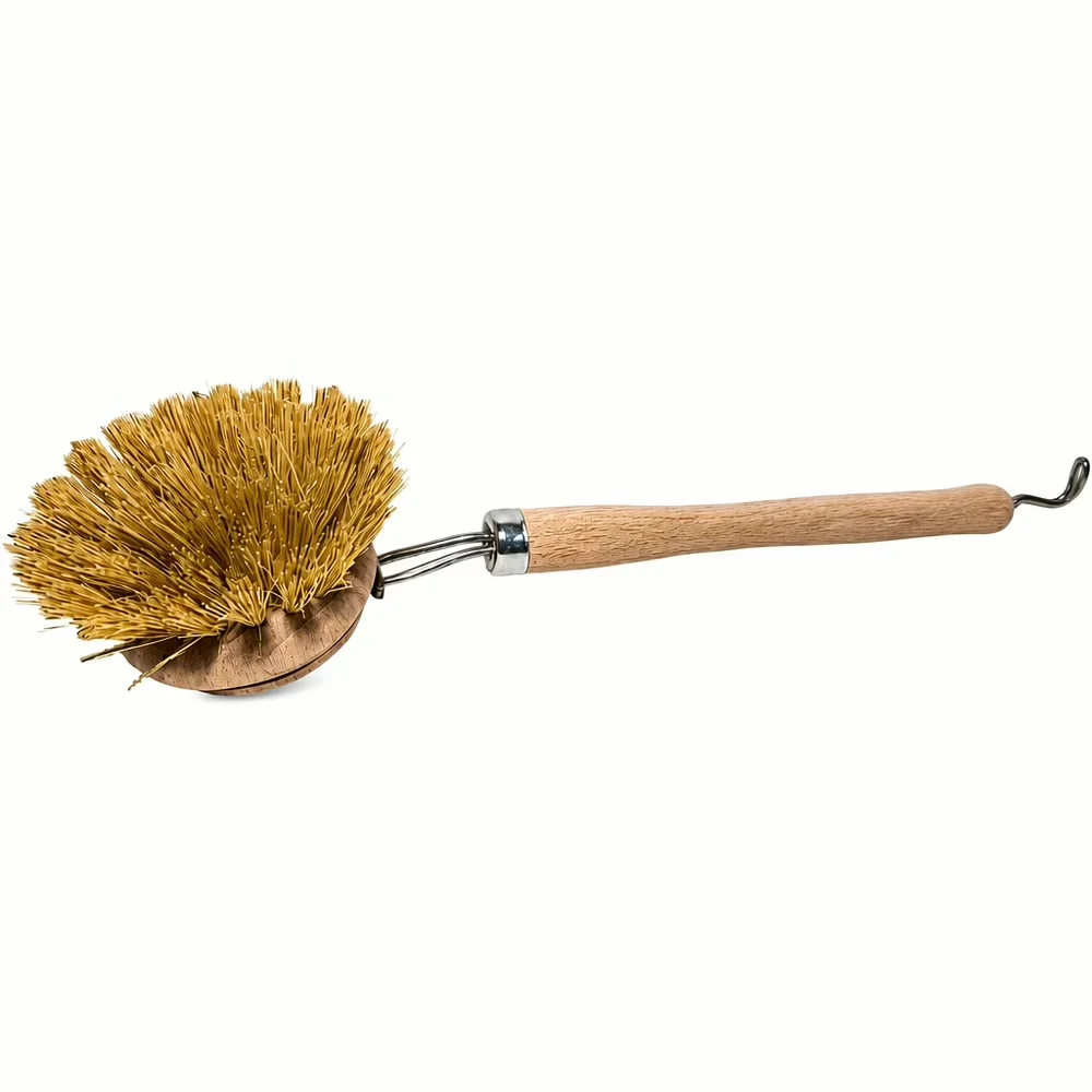 Purely Wood afwasborstel met vervangbare kop en houten steel van Duits beukenhout, zijaanzicht