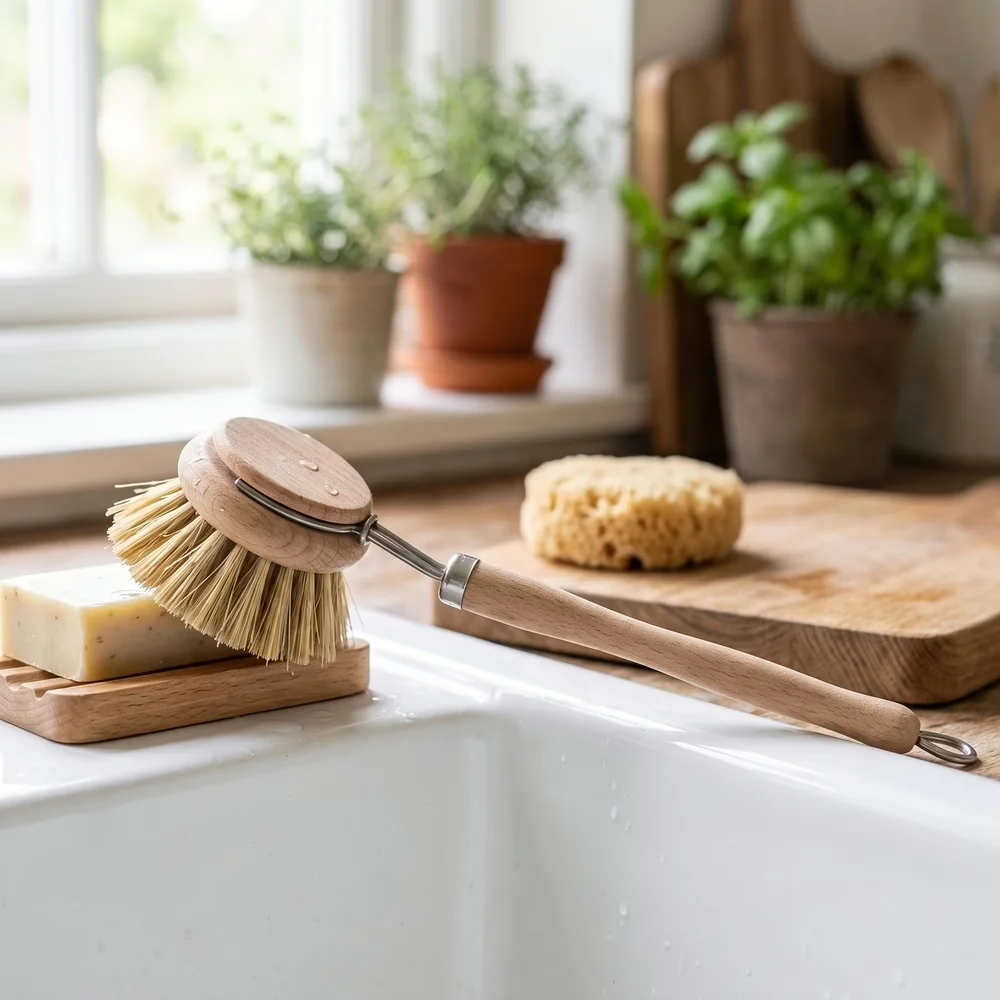 Purely Wood - Afwasborstel met Vervangbare Kop – Duits Beukenhout